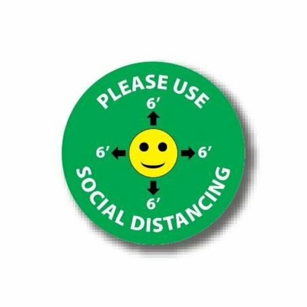 Ergomat 32in CIRCLE SIGNS Please Us Social Distancing DSV-SIGN 1024 #0811 -UEN
